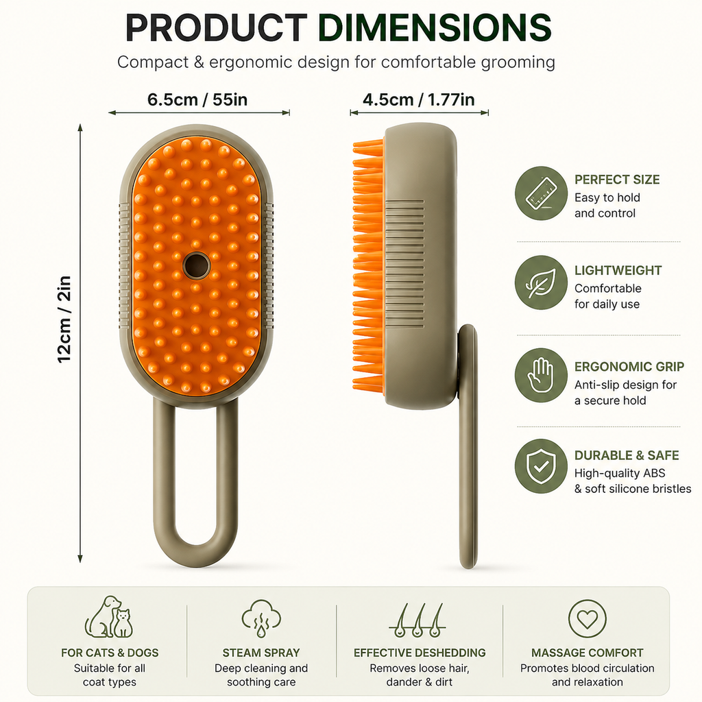 FurMist™ 3-in-1 Pet Grooming Brush
