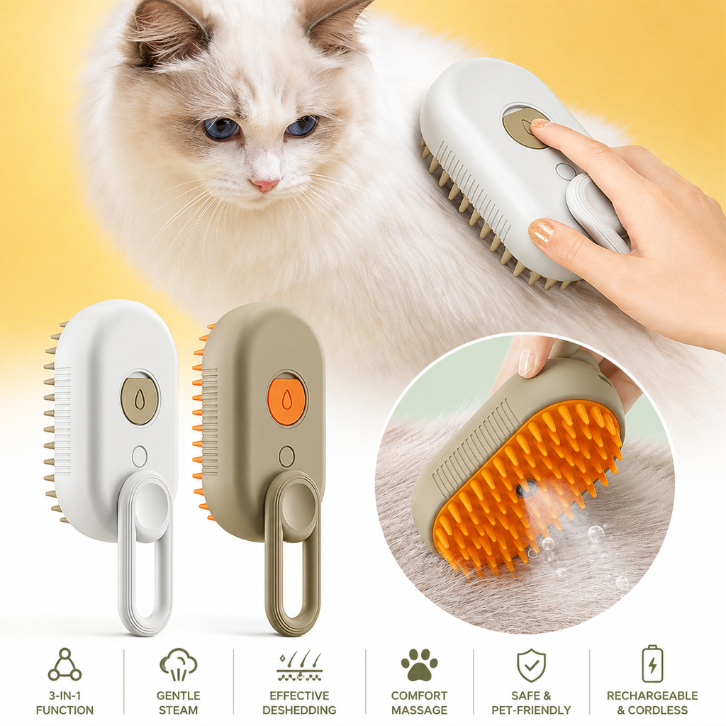 FurMist™ 3-in-1 Pet Grooming Brush