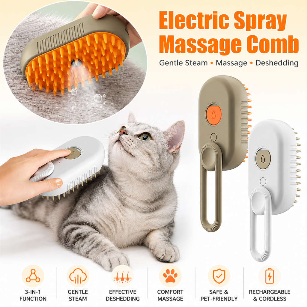 FurMist™ 3-in-1 Pet Grooming Brush