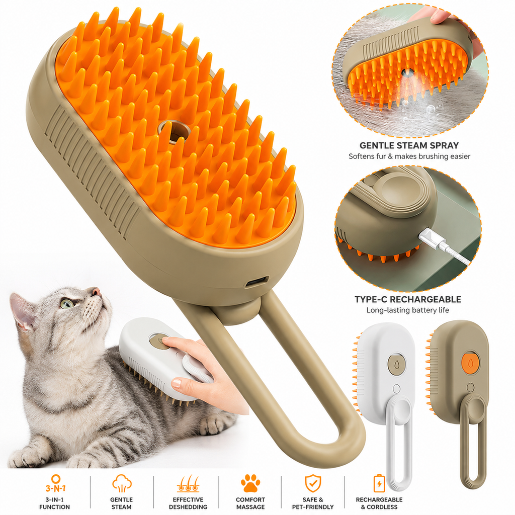 FurMist™ 3-in-1 Pet Grooming Brush