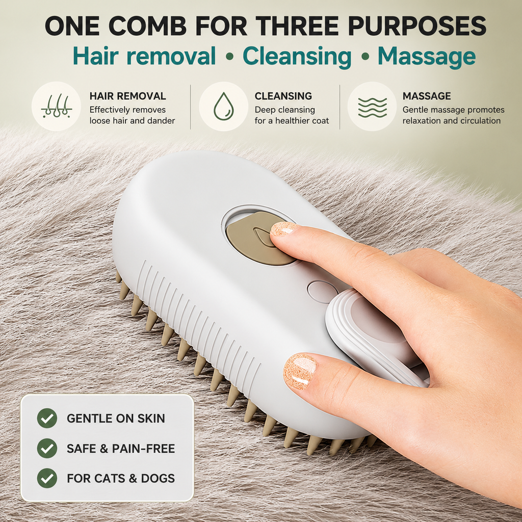 FurMist™ 3-in-1 Pet Grooming Brush